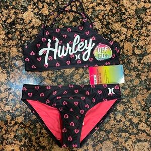 NWT Girls Hurley two piece swimsuit SZ-6X